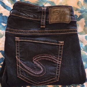 Silver Jeans Dark Blue Suki Straight Jeans SZ16
